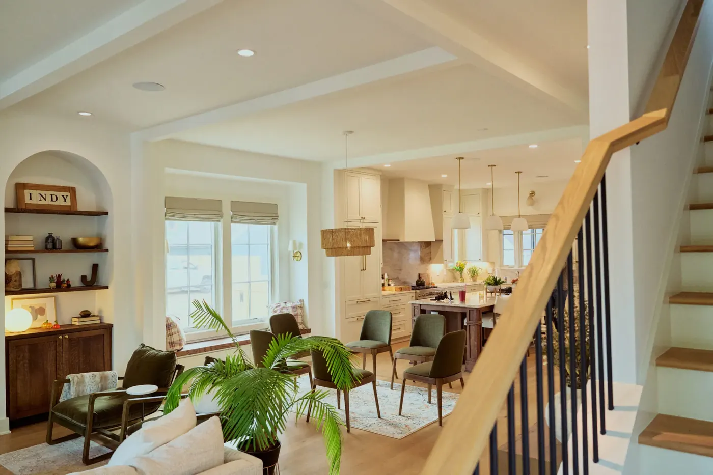 Cellular shades in a Lawrence living room